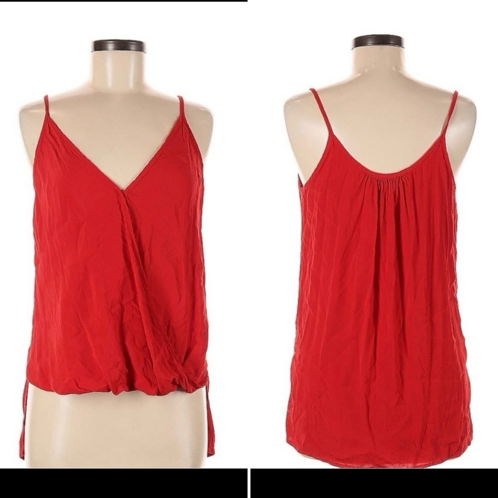 ❤️ Fifteen Twenty Faux Wrap Sleeveless Red Top, Medium